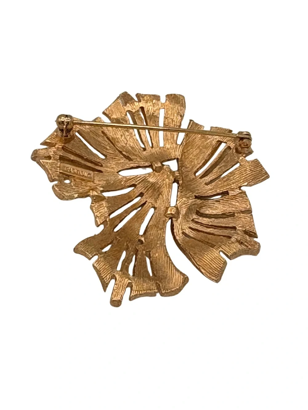 TRADITION Signed Gold Floral Statement Brooch - Classic Women Jewelry